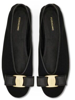 Salvatore Ferregamo Brand New Vara mesh ballet flats